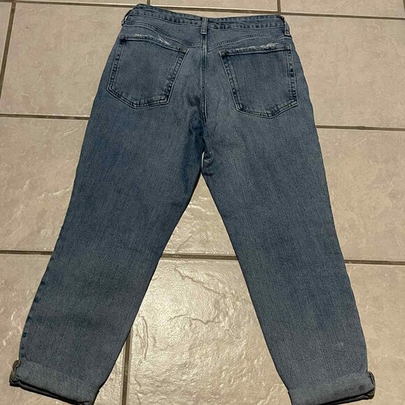 OLD NAVY WOMEN DISTRESSED HIGH RISE‎ O.G. STRAIGHT LIGHT WASH SIZE 6 - Picture 2 of 11
